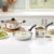 CELLO Galaxy Steelox 3 Pcs Cookware Set | Kadhai with Glass Lid 3L, Milk Tea Saucepan 1.5L, Multipurpose Frying Pan 2L | Gas Stove Compatible, Riverted Handle Stainless Steel Cooking Set for Kitchen