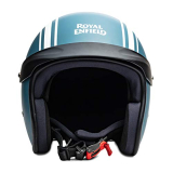 Royal Enfield Open Face With Peak Helmet Sq Blue Rvp Stripe (Xl) 62 Cm (Rrghei000086)