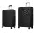 Verage V-Lite Firestone Combo Set of 2 (M-Check-in + L-Check-in) Black Hardsided Trolley Bags for Travel, Suitcase with Spinner Wheels, Anti-Theft Zippers Luggage