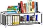 Lacossi Plastic Metal 12 Shelf Book Organizer Metal Open Book Shelf(Finish Color – White, Diy(Do-It-Yourself))