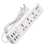 AGARO Regal Extension Board, Power Strip, 3 Universal Sockets, 4 USB + 2 Type-C Fast Charge, 2500W, 6ft Heavy-Duty Cord, Overload & Surge Protection, Master Switch, Multi-Device Charge for Home/Office