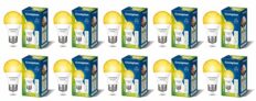 Crompton Dyna Ray LED Bulb | 9W | Warm White | E27 Base | 180 Degree Coverage | 4kV Surge Protection | 440V High Voltage Protection | Pack of 10