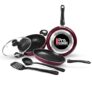 Milton Pro Cook Induction Cookware & Gas Stove Friendly Kitchen Jewel Set | 5 Pc Non-Stick Cookware Set | Kadhai with Lid, Fry Pan, Tawa, Laddle & Spatula | Durable 5-Layer Non Stick Coating | Peach
