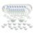 La Opala Diva Classique Collection Opal Glass Crockery | for Family of 8 | Dinner Set 53 pcs Blue Daisy | Plates, Bowls & Cups for Dining | Microwave Safe | 100% Vegetarian | Extra Strong | White