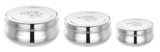 Amazon Brand – Solimo Belly Puri Dabba set | BPA-FREE | Stainless steel | Glossy finish | Set of 3