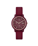Lacoste Lacoste.12.12 Qtz Multifunction Burgundy Round Dial Women’s Watch|Burgundy Silicone Material|Multicolor Color Band – 2001328