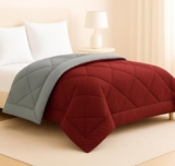 BSB HOME Microfibre All Season/Ac/Summer Solid Reversible Double Bed Comforter Blanket | Dohar | Duvets |Ultra Soft & Light Weight- (220 GSM, Maroon & Aqua), 300 TC