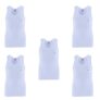Euro Boy’s Regular Solid (Pack of 5) Jr Micra Vest Round Neck_White_8-9 Years