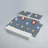 YRM Cotton Single Flat 210 TC Animal Bedsheet(Pack of 1, Medium Blue Lion Print)