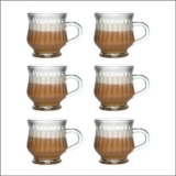 Yera 120ml Glass Tea Cup with Exquisite Design, Perfect for Regular Use and Serving Hot Tea – Glass Cup with Design, Set of 6