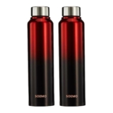 Amazon Brand – Solimo Stainless Steel Water Bottle (Pack of 2) | BIS Approved | 900ml (Dual Colour)
