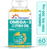 Dr. Morepen Omega-3 Deep Sea Fish Oil | 500mg Capsules with Vitamin A & E| No Fishy Burps(60 Capsules)