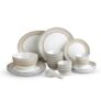 Cello Opalware Divine Series Trinity 33 Pieces Dinner Set | Opal Glass Crockery for 6 | Bone Ash-Free, Lightweight, Elegant White Plate & Bowl Set |Opalglass Dinner Set for Daily Use & Gifting