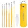 Careforce – The Force Behind Your Health Ear Cleaning Kit Steel Ear Cleaner Reusable Ear Wax Remover Tool Kit Set With Storage Pack, Ear Curette Cleaner And Spring Ear Buds Cleaner 6 Pcs Set Yellow