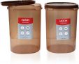 Milton Container Set  – 2 L Plastic Grocery Container(Pack Of 2, Brown)