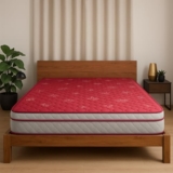 Coirfit LUXURINO Pillow Top with ISPT Tech. 6 Inch King Size Bonnell Spring Mattress 78X72 Inches with 7 Year Warranty | Firm Support Bed Mattress | Hotel Like Bounce | Orthopedic Comfort, Red