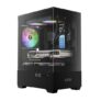 GAMDIAS Aura GC9M Black | Micro Tower Cabinet | Supports Micro-ATX、Mini-ITX | 3 PRE Installed ARGB Fans | Black