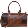 Zombom 35 L Hand Duffel Bag – Premium Leatherette Fabric Travel Duffle Bag With Shoulder Strap For Men & Women – Brown, Black – Regular Capacity (Brown)