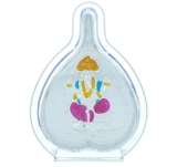 NextGiri 999 Pure Silver Color Ganesh Pan Shape Stand for Car Dashboard | Perfect for Diwali Pooja & Gifting | Spiritual Elegance in Compact Design (5×4 Inch) (Silver – Meena -Multicolor)