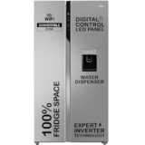 Haier 596 L, Wi-Fi enabled Water Dispenser Frost Free, 2-Door Side by Side Refrigerator with 100% Convertible Fridge Space & Expert Inverter Technology (HRS-682SWDU1, Shiny Steel)