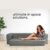 Coirfit Smart Homes Snoozy Three Seater, 5′ X 6′ Feet Folding Sofa Cum Bed – Perfect for Guests – Jute Fabric – Grey