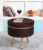 ShadowKart Ottoman Stool for Living Room, Velvet Foot Rest Puffy for Sofa, Foot Stool for Sitting, Modern Puffy for Bedroom, Metal Legs Ottoman for Home Decor, 17″ Height (Stool-Coffee)