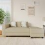 Amazon Brand – Solimo Olvera 3 Seater L Shape Sectional Sofa cum Bed (Fabric, Beige)