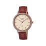 Casio Women Leather Sheen Analog Rose Gold Dial Watch-Sh229, Band Color-Brown