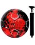 M S Enterprises CR-7 Football Training Ball with Pump Free Size 5, Rubber Moulded Design Practice Match Play, Durable Surface Outdoor Ground Grass Turf Use, All Ages Skill Development Sports Gear