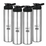 Pigeonby Stovekraft Inox Hydra 1000 900 Ml Bottle (Pack Of 4, Black, Steel/Chrome, Steel)