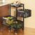 Homeor Multi-Purpose Mesh Rotating Trolley Storage Organizer & Kitchen Accessories Items for Kitchen Storage Rack Design for Fruits & Vegetable, 3 Layer, Black, Square – Metal