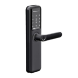 BonKaso Stainless Steel H6 Smart Door Lock and Office 6-Way Unlocking Features Fingerprint Passcode Key Card Access Bluetooth Mechanical Otp 2 Year Warranty (Black, Free Installation)