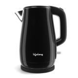 Lifelong Electric Kettle 1.5 Litre | 1350W Kettle with Double Wall & Cool Touch Body | Fast Water Boiling Kettle with Auto Shut-Off | Stainless Steel with Overheat Protection (Black, LLEKP02)
