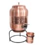 Kuber Industries Copper Water Dispenser With Stand And Glass | Bpa Free, Non-Toxic | Hammered Texture, Rustproof & Durable | With Added Health Benefits Of Copper | 5L