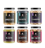 Nature Purify Dried Fruit Combo 1.5 kg (Almond, Cashew, Apricot, Green Raisins, Black Raisins & Mixed Nuts)