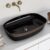 Plantex Ceramic Table Top Washbasin For Bathroom/Hand Wash Sink/Rectangle Countertop Vessel Sink Basin For Home/Office/Hotel (Black – 23.5 X 15 X 5 Inch)