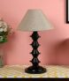 tu casa Off White Jute Shade with Black Metal-Iron Base Table Lamp | Elegant Bedside & Desk Lamp for Bedroom, Living Room, Office, Home Décor & Gifting (Height : 17 Inch/No Blub Included)