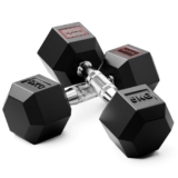Lifelong Rubber Coated Hexa Dumbbell Set of 2 (5Kg x 2) for Home Gym – Weights for Men & Women – Exercise Equipment (Black)
