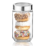 Treo by Milton Cube Storage Glass Jar, 800 ml, Transparent, BPA Free, Kitchen Storage Organizer, Modular, Multipurpose Spice Jars