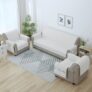 Story@Home Quilted Sofa Cover 5 Seater | Sofa Cover with Pockets | Microfiber Sofa Cover | 3+1+1 Seater Sofa Cover with Pockets | Make Your Own Set Stylish for Aesthetic Home Furnishing | Off White