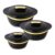 Cello Gold Crust Insulated Casserole Set of 3, (500ml, 1000ml, 1500ml) Black | Double Walled, PU Insulated | Hot Pot Case Keeps Food Fresh & Hot for Long Hours | Casserole Set for Roti, Chapati, Rice