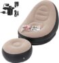 Onath Lounge Chair for Adults, Folding Portable Lazy Sofa with Foot Stool Indoor Livingroom Gaming Bedroom Office Balcony, Outdoor Travel Camping 2-in-1 with Air Pump