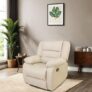 Peachtree Alexandra Manual Recliner for Living Room, Metal Mechanism & Mango Wooden Frame | 3 Year Warranty | Velvet Fabric Sofa for Hall, Office | Padded Armstyle