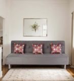 Primrose Cyrus Sofa Cum Bed Made of Luxurious High Density Foam & Polyester Fabric (3-Person Sofa) (Grey)