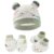 Bembika Cotton Baby Mittens – Soft, Non-Slip Baby Mittens & Socks for Winter, Warm Infant Cap for Scratching, 0-3 Months, Newborn Baby Mittens-(Little Dinosaur)