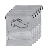 BigPlayer Travel Shoe Pouch Set – Pack of 6, Grey Transparent Non-Woven Fabric Shoe Covers – Keep Your Shoes Protected While Traveling