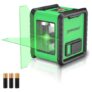TOMAHAWK® TLC-2315-2 Line laser leveller | Compact 2 Green Line Laser Level – 98ft Green Cross Self-Levelling Laser Line for Construction | Magnetic holder Not Included