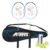 Silver’s Aluminium Defender Badminton Kit (2 Racquets with Full Cover, 1 Box Plastic Shuttlecock Pack of 3)(Blue/White)