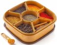 Omortex Hot Selling Stylish Masala Box And Spice Container For Kitchen  – 140 Ml Plastic Utility Container(Pack Of 8, Brown)