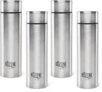 cello Ozone ISI Certified Single Wall Leakproof & Rustproof 1000 ml Stainless Steel Bottle(Pack of 4, Silver)